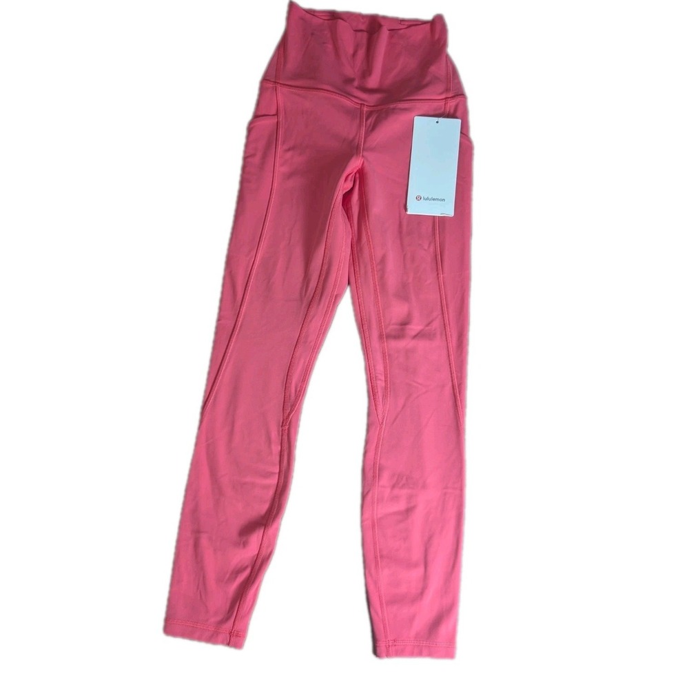 Lululemon Align High Rise Pant 25" Pockets Pink Size 2 NWT Yoga Leggings $128